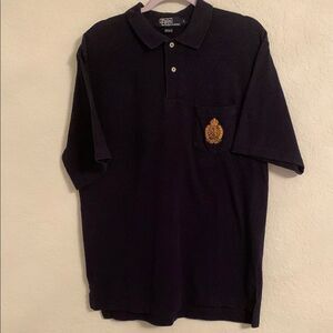 Polo by Ralph Lauren Men’s Navy Blue Cotton Logo Polo Shirt Classic Style Size L